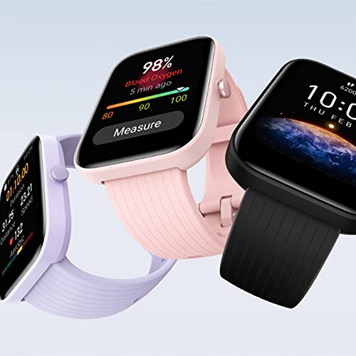 Relógio inteligente Amazfit Bip 3 para iPhone Android, Health Fitness Tracker com tela grande de 1,6