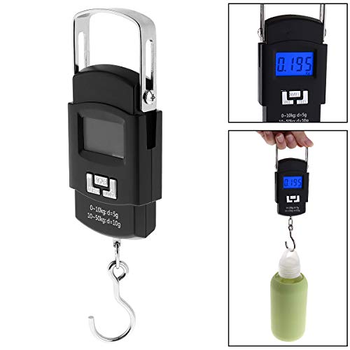Origlam 110Lb/50Kg Digital Lcd Scale Handheld Luggage Weight Scale, Electronic Balance Digital Scale Travel Balance Postal Fishing Hook Scale, With Temperature Backlight Lcd Display #TOP2