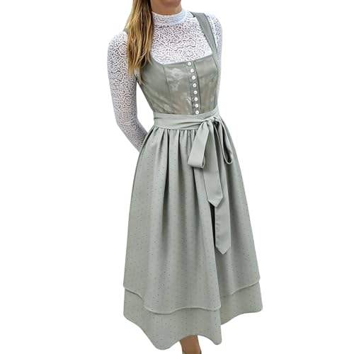 Vestido bávaro con corpiño estampado y tirantes de gran sujeción para recreación