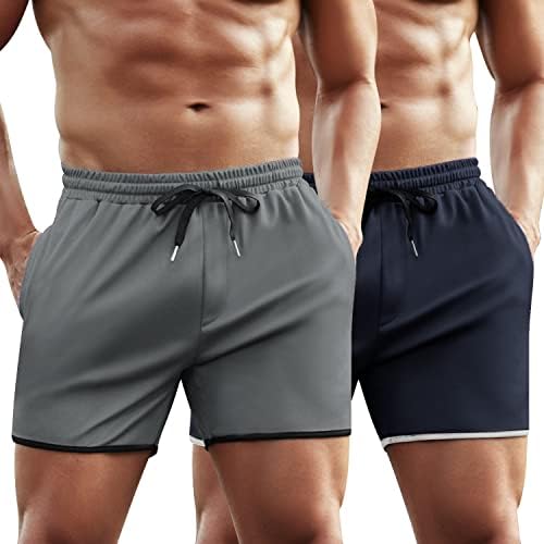 COOFANDY Men's 2 Pack Gym Workout Shorts Mesh Athletic Pants Bodybuilding Training Running Jogger with Pockets