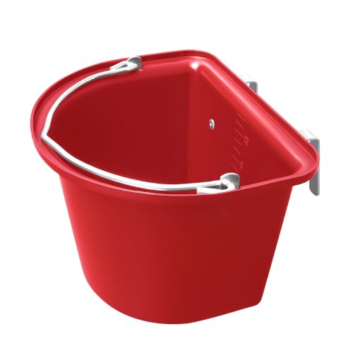 Pesebre de alimentación y espectáculo, resistente, con asa de transporte y soporte de montaje, gama de colores disponibles (rojo)