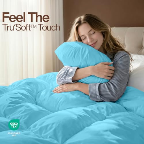 Image of Utopia Bedding Queen Comforter, Duvet Insert, Aqua, 88 x 88 Inches