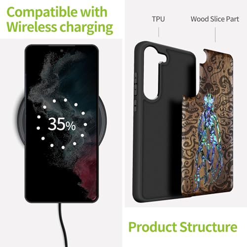 Gravure en bois coque Galaxy S23 Plus compatible Samsung étui