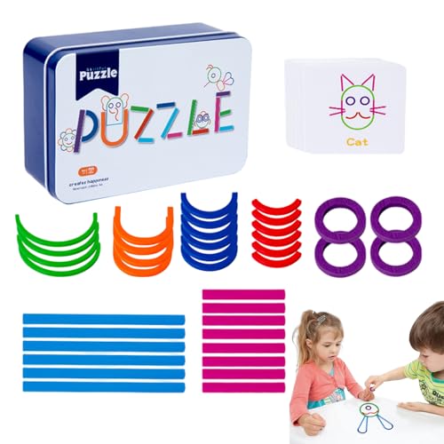 Puzzle de Juguete con Palos: Creativo de Palos y Anillos, Creativo en Forma de NS y Anillos de Madera | Creación de Juguetes apilables en niños para niños,