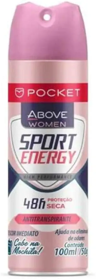 Desodorante Aerosol Above 100Ml Feminino Pocket Sport Energy, Above