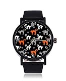 pfotenteam hundeschule Gehäusedurchmesser: 40 mm. Weiße Katzen Orange Nette Kätzchen und graue Pfoten Mode Damen Armbanduhr Quarz Edelstahl Lederband Casual Watch