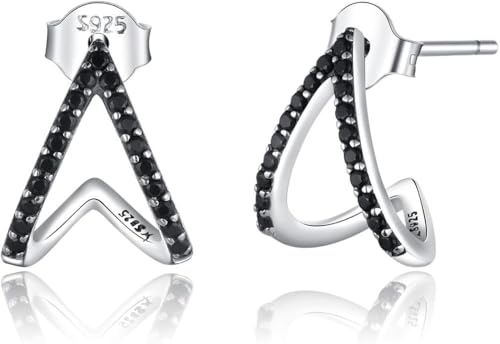 Boucles d'oreilles argent 925 clous géométriques pour look de bureau