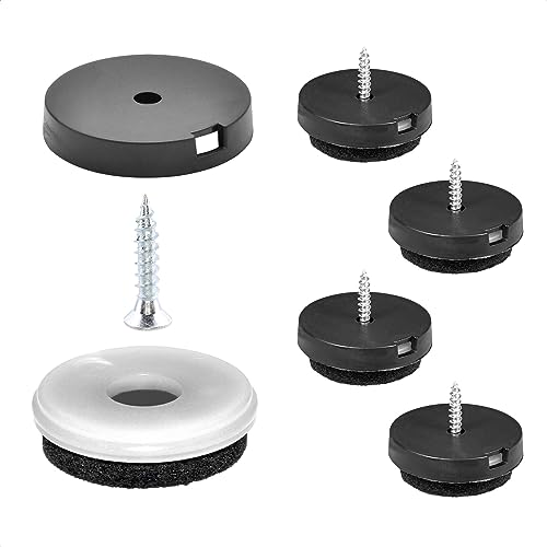 Wagner QuickClick® Deslizadores de Fieltro Robusto para sillas/meubles, Juego de 4 para atornillar - Natural Ø 30 mm, 4X Base+Tornillo+Inserto Deslizante Intercambiable - Made in DE - 15785300