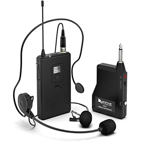 Wireless Microphone System,FIFINE Wireless Microphone Set with Headset and Lavalier Lapel Mics, Beltpack Transmitter and Receiver,Ideal for Teaching, Preaching and Public Speaking Applications-K037B Cover
