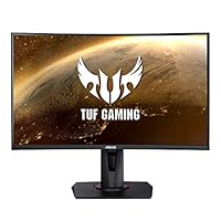 ASUS TUF Gaming VG27WQ 68,6 cm (27 Zoll) Curved Monitor (WQHD, 165Hz, FreeSync Premium, 1ms Reaktionszeit, DisplayHDR 400, HDMI, DisplayPort),Schwarz