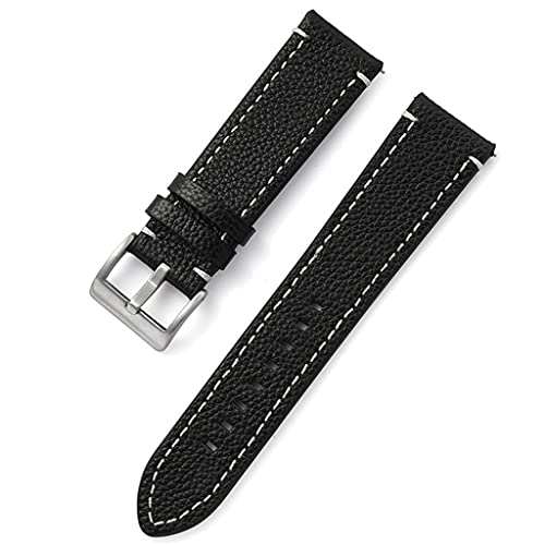 Bracelet de montre en cuir de 22 mm noir accessoire de haute qualité