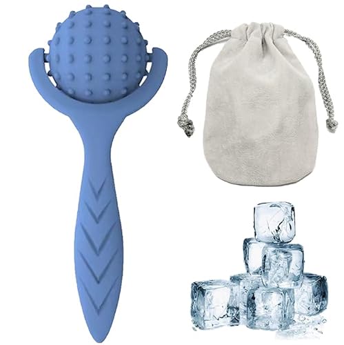 JWCASA Cold Ice Face Roller Cold Massage Roller Ball CryoBall Facial Ice Globes Blue
