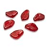 Generic 25 Siam Red Leaf Beads - Elegant Top-Drilled Czech Glass Leaves -Jewelry Making - Artisan Holiday Craft Supplies #5
