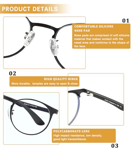 Image of DUCO Unisex Anti Eyestrain Blue Light Blocking Glasses Anti Blue Ray Computer Reading Gaming Glasses DC308