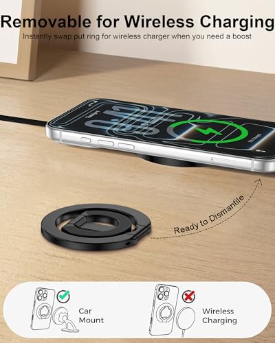 MagSafe Phone Grip Holder Dual-Sided Magnetic Finger Ring Adjustable Kickstand Loop for iPhone 17/16 Pro Max/15 Plus/14 Pro/13 Mini/12, Samsung, Magnet Phone Stand Grip Compatible with Mag Car Mounts - Image 5