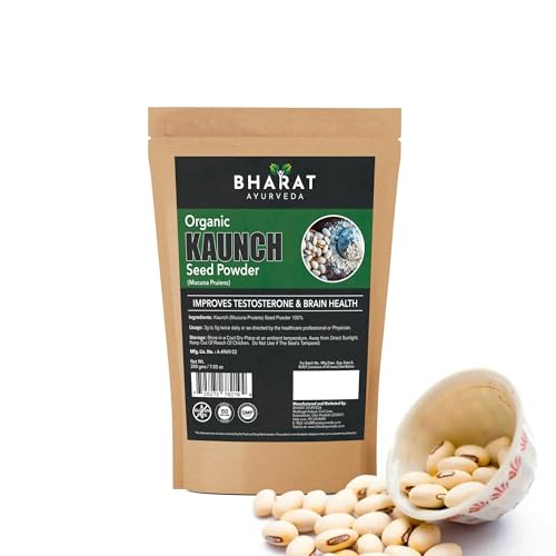 Image of Organic Kaunch Seed Powder (Mucuna Pruriens) 800 GM | Pure Ayurvedic Herbal Supplement | Supports Brain Strength| Increase Energy, Vitality & Overall Wellness| Pack of 4-200g each