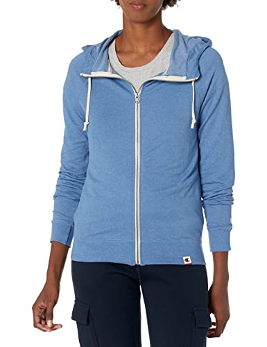 Champion Women's Authentic Originals French Terry Full Zip Hoodie, Blue Jazz Heather, Medium