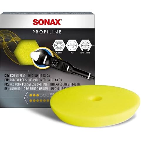SONAX Medium/Hard Polishing Sponge, Yellow Cover