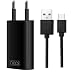 Produktbild OKCS Ladeset - USB Typ C Ladekabel 1 m + 1A Netzteil für Galaxy Note 9, Note 8, S8, S8 Plus, Lumia, Pixel 2 X, 2 XL, Nexus, One Plus 5T - Schwarz