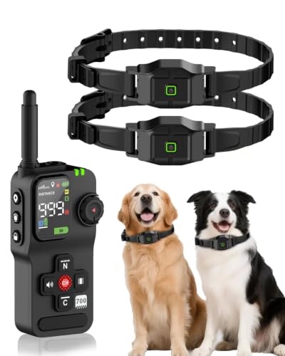 VERSMELO GPS Wireless Dog Fence & Remote Training System, 2 Collars