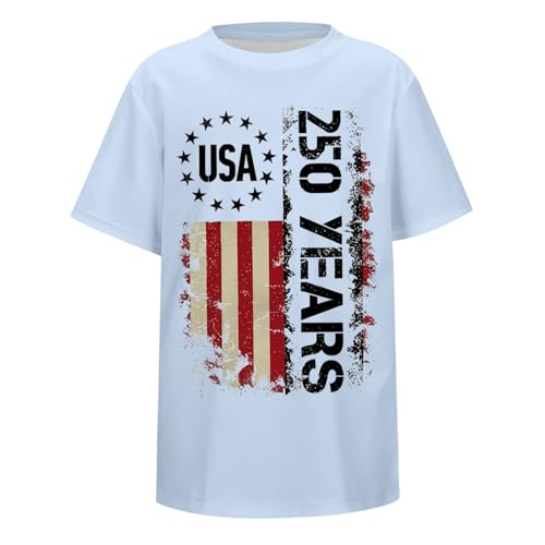 Image of Kids Girls Boys Summer T Shirts 2026 Cute Loose Tops Trendy Casual Birthday Tee Shirts Tees Shirts Tshirt Girls Boys Kids Loose Fit Beach Light Blue