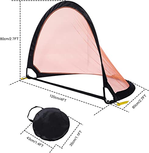 Pop Up Soccer Goal, 4X2.7X2.7 FT Set of 2 Kids Soccer Net for Backyard, Portable Soccer Training Net with Carrying Bags, Toddler Soccer Goals Instant Soccer Play - Thumbnail 2