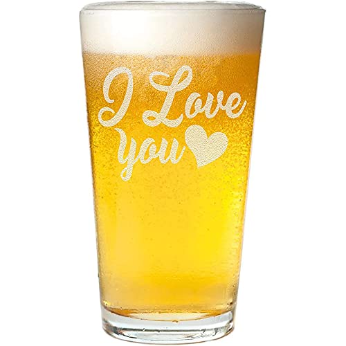 Veracco I Love You More Funny Stemless Wine And Pint Beer Glass Mother's Father's Day Gifts (Glass, Clear) #TOP1