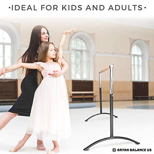 Ballet Barre Portable For Home Or Studio, Freestanding Adjustable 6 Feet Bar For Stretch, Balance, Pilates, Dance Or Active Workouts, Single Bar, Kids And Adults (Curved Single Bar 6Ft) #TOP4