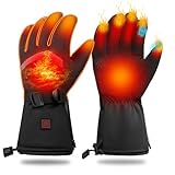 Moteoza Beheizbare Handschuhe Herren Damen - Winterhandschuhe mit Akku, 7.4V 3000mAh, 3-Stufen Heizung, Wasserdicht, Touchscreen Heizhandschuhe für Skifahren, Motorrad, Radfahren, Camping