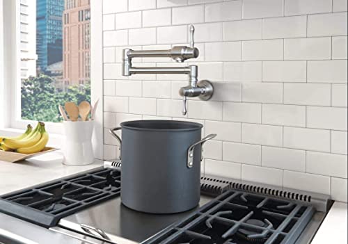 Mstjry Pot Filler Faucet Wall Mount Stainless Steel Commercial Kitchen Faucet Double Joint Spout Folding Stretchable Swing Arm With Single Hole 2 Handles #TOP3