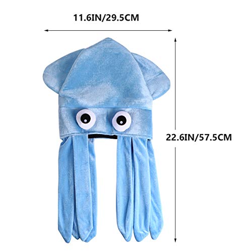 ABOOFAN Rainbow Squid Hat Chapéus de festa engraçados e loucos Chapéu de animais do mar Cocar de pol