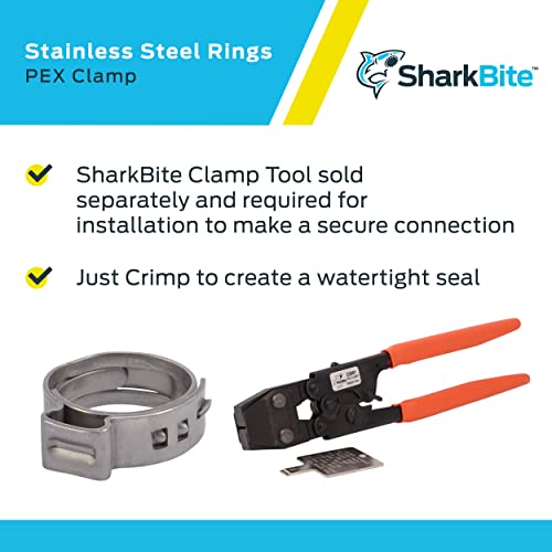Image of SharkBite 1 /2 Inch Clamp Ring, Stainless Steel Plumbing Fitting, PEX Pipe, PE-RT, UC953A