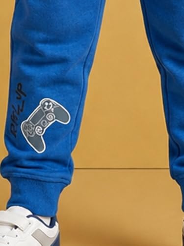 Image of KiddoPanti Boys Solid Fleece Track Pants | Cotton Poly Fleece Fabric | Ankle Length Bottom Rib | 2 Front Patch Pocket | Elastic Waist & Drawcord | Jogger Track Pants for Boys