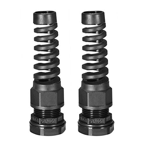 uxcell M20 Cable Gland Waterproof IP68 Nylon Joint Adjustable Locknut with Strain Relief for 7-11mm Dia Wire, 2 Pcs