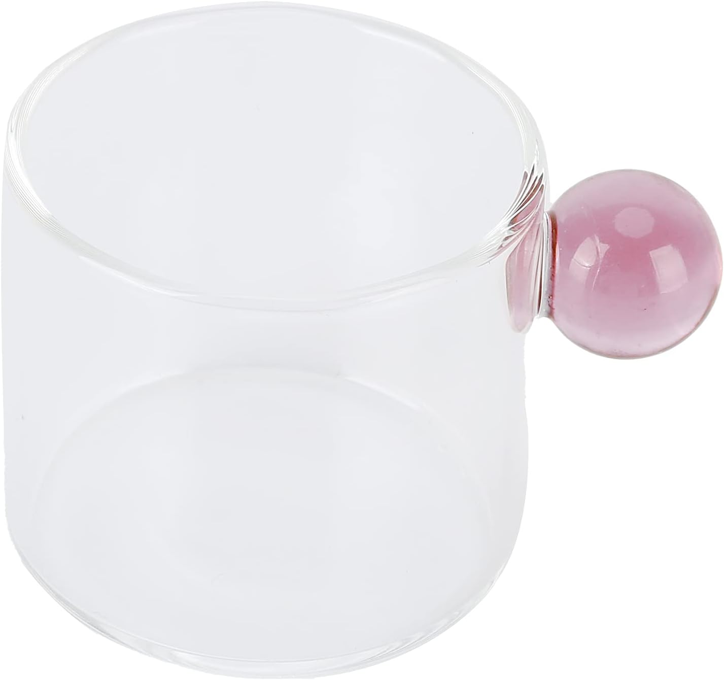 Tomotato Glass Coffee Mugs, 4oz/120ml Glass Teacup with Ball Handle Clear Coffee Mug for Tea Mocha Latte Cappuccino Espresso (Pink Handle) 9 41WQKaAcjfL. AC SL1500