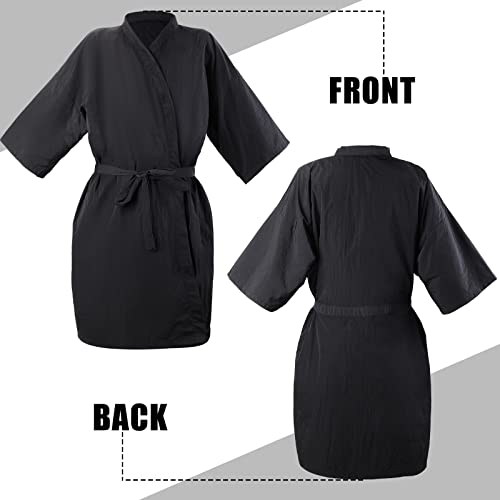 Pasimy 10 Pieces Salon Client Gown Hair Salon Smocks Capes Haircut Cape Salon Robes for Clients Barber Apron Cover for Stylist Women Clients, 40 Inches Long (Black,No Pockets) - Image 4