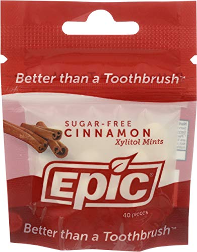 Epic Xylitol Mints - Sugar Free & Aspartame Free Mints Sweetened W/Xylitol For Dry Mouth & Gum Health (Cinnamon, 40-Piece Pouch, 10 Pouches) #TOP2