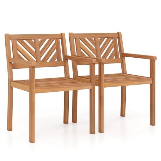 Tangkula Heavy-Duty Acacia Dining Chairs Set