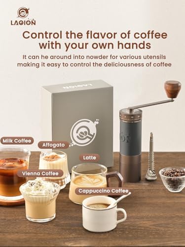 L6 Manual Coffee Grinder with Straight Handle, Hand Coffee Grinder for Espresso, Moka, Drip, French Press with External Adjustment Ring, Precision-Consistent Stainless Steel Conical Burr - Thumbnail 5