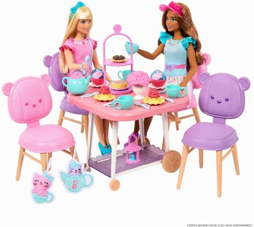 Barbie Tea Party, Meine erste Serie, 18 Accessoires, Plüschartikel, Servierwagen, Teeservice, Desserts, Puppen Nicht enthalten… – Ansicht 4
