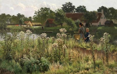 Peinture sur toile Emile Claus paysage nordique pour intérieur cocooning