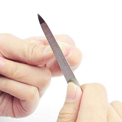 2 Pcs Stainless Steel Double Sided Nail File Metal File Buffer Diy Manicure Pedicure Tool #TOP1