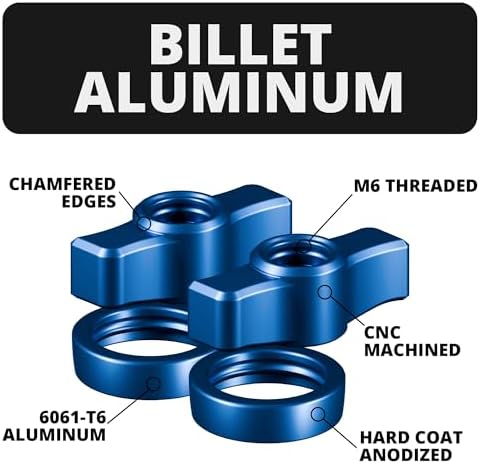 Tackform DURALOCK Billet Aluminum Anodized Knob and Ring Accent Kit - ONLY Compatible DuraLock 20 Series Arms | 2 Knobs & 2 Rings Included | Blue