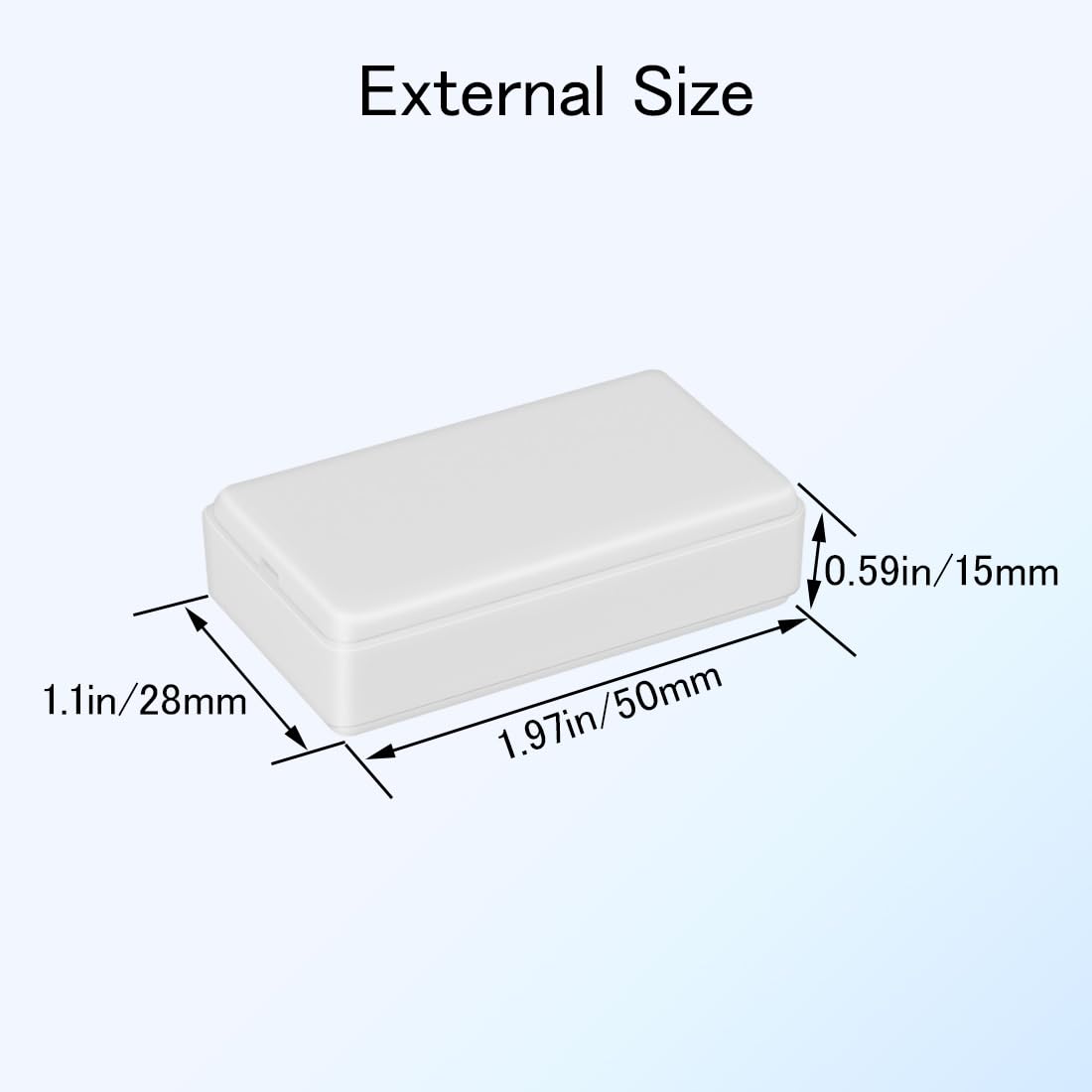 Project Box 8 Pieces Electrical Box Small Junction Box ABS Plastic Enclosure Power Electronic Case White 1.97" x 1.10" x 0.59"(50 x 28 x 15mm)