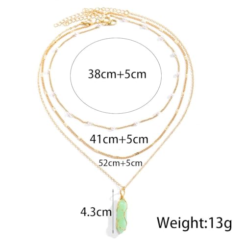 Collier cristal anti-irritation avec pendentif géométrique et perles fines