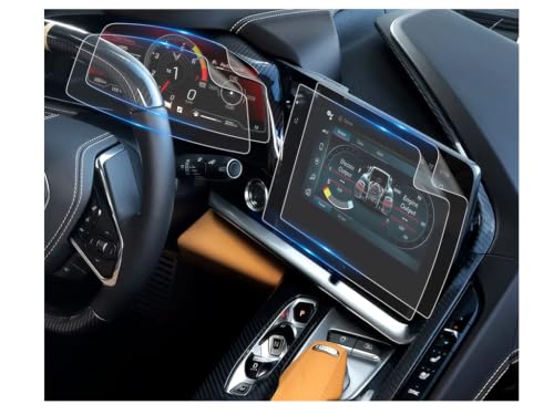 For 2025 Chevy Corvette C8 Screen Protector (2pcs) 12.3 Inch Touchscreen [Nano] 2022-2025 Corvette (Z06/C8/ZR1/Stingray/E-Ray) 2022-2025 Corvette C8 Accessories Anti Scratch Infotainment Display
