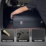 Car Trunk Organizer with Lid,Foldable Faux Leather Cargo Storage Box,3 Compartments,Collapsible Multi-Functional for SUV,Sedan,Vehicle Trunk - Image 4