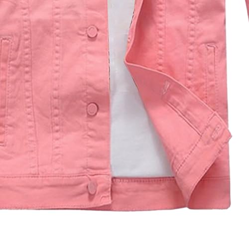 Chaqueta vaquera rosa de hombre con solapa y manga larga miniatura 5