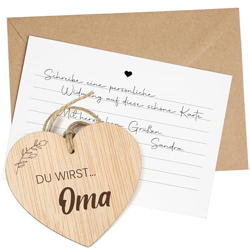 CONTRAXT Du Wirst Oma Überraschung. Geschenk Baby Überraschung Karte Oma Schwangerschaft Verkünden Großeltern Verkündung Baby Erinnerung