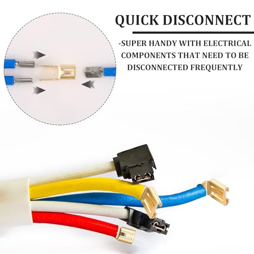 Yaocom YAOCOM-CHAIR TERMINAL-02 25 Pcs Piggyback Spade Connectors Chair Terminal Quick Disconnect Electrical 3 Way Adapter, 1/4 Inch 2 Male And 1 Female Tabs, Non Insulated Brass 90 Degree Electrical Crimp Terminals Connectors thumb #6